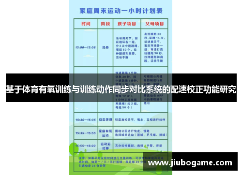 基于体育有氧训练与训练动作同步对比系统的配速校正功能研究
